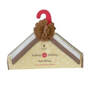 Lindsay Phillips SwitchFlops Strap Daniela Sz Med 7 8 Beige Flower Accent New